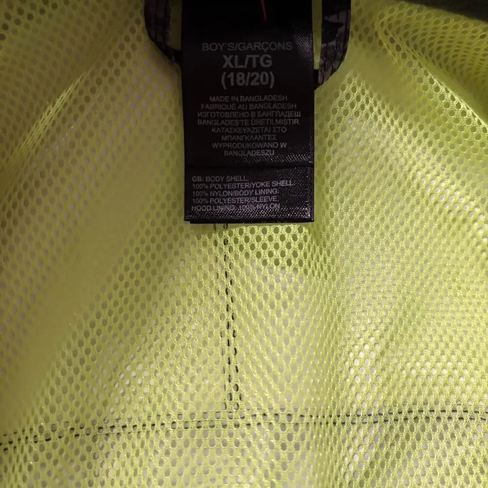 THE NORTH FACE Black Gray Neon HyVent Youth XL Rain Jacket